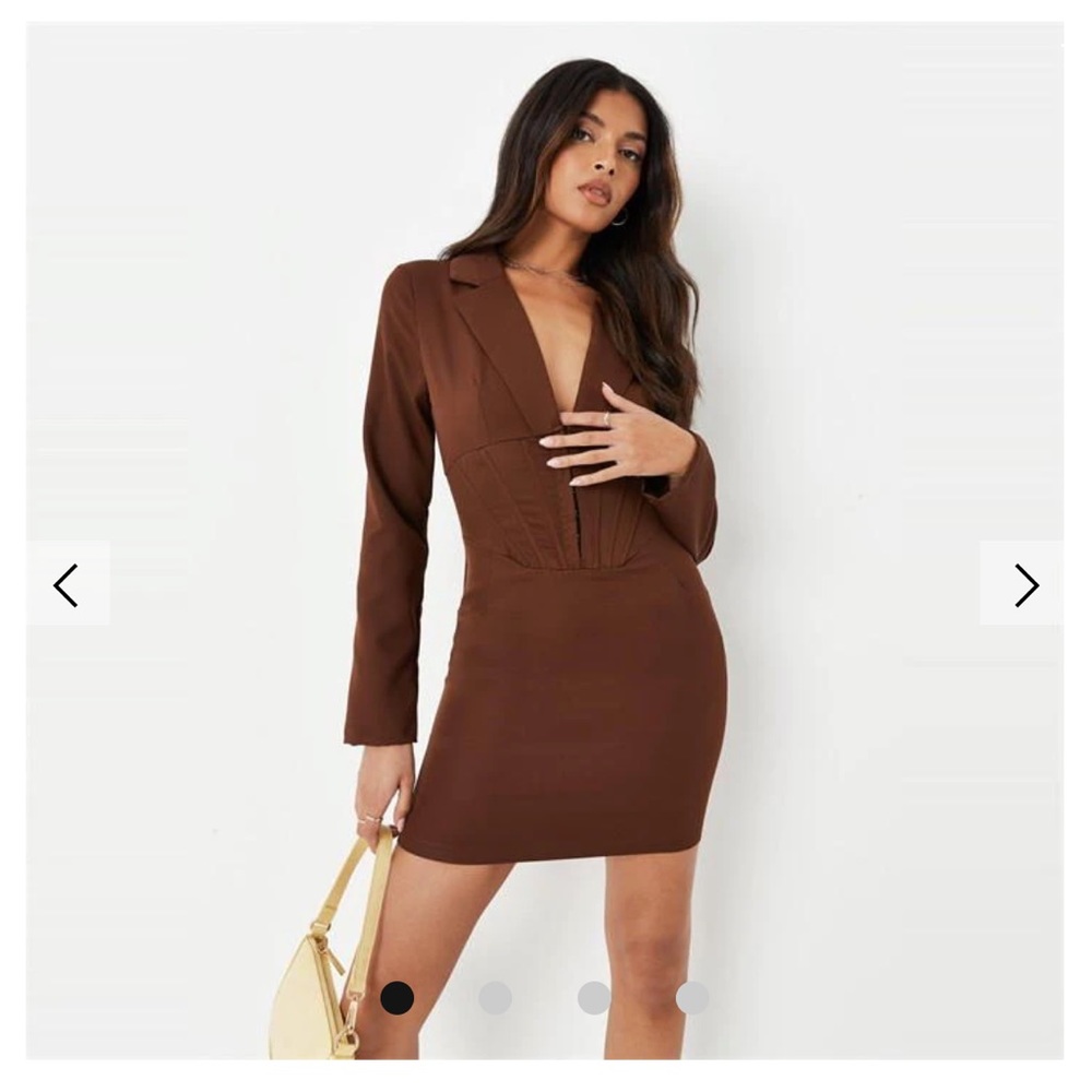 Miss Guided Corset hook and eye tailored blazer dress